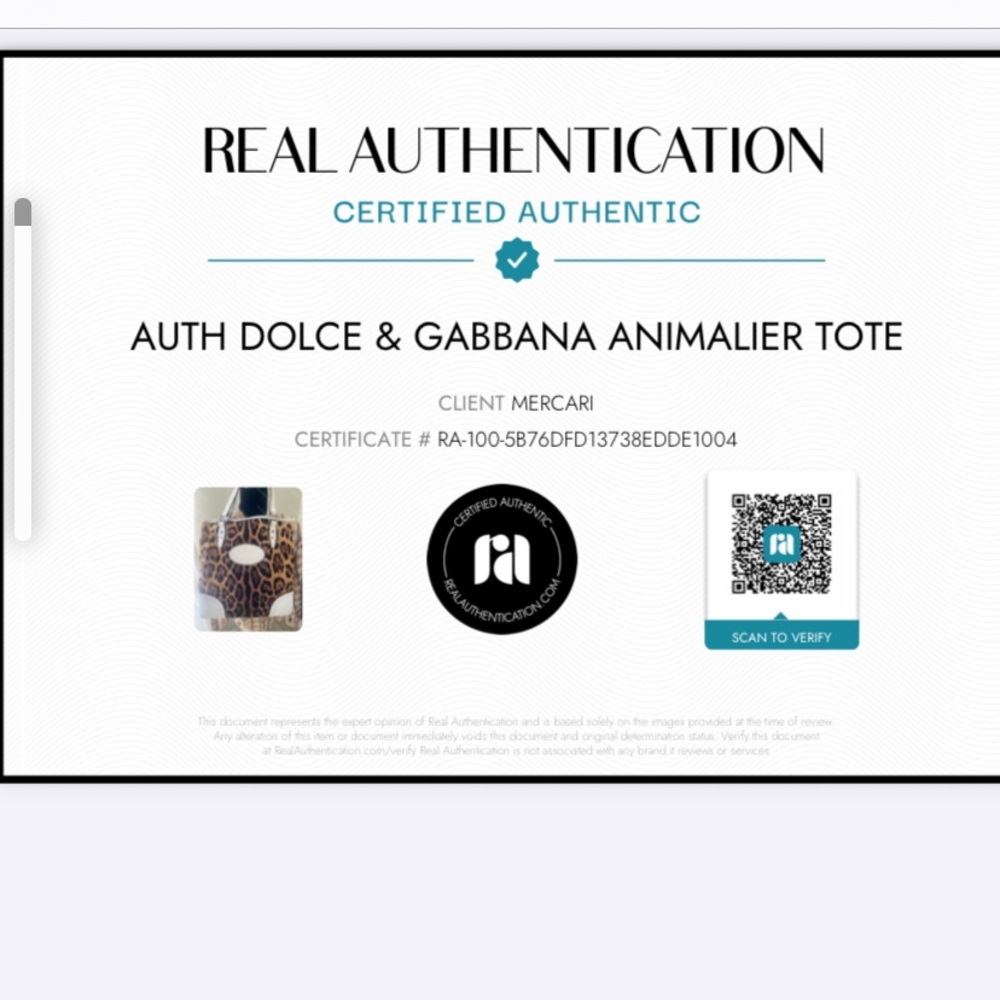 Dolce & Gabbana Animalier Brown Leopard Tote with white Accents W/COA - Picture 10 of 16